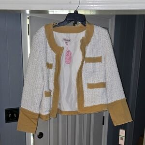 Nanette Lepore White and Tan Blazer